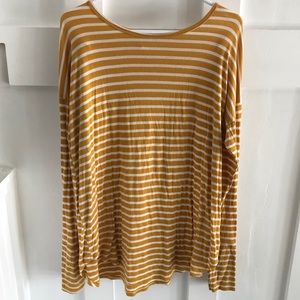 Mustard/white striped long sleeve